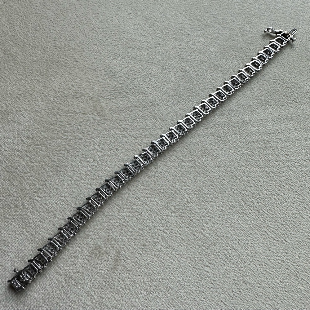 10K White Gold Diamond Bracelet | 2 CTW | 7” | 11.7g | Zales - Picture 9 of 13